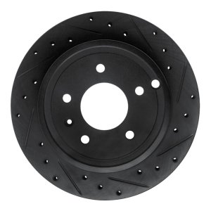 Chevrolet Captiva Brake Rotor (1) - Rear Right - R1 Concepts - Drilled & Slotted - Black - `07-`15